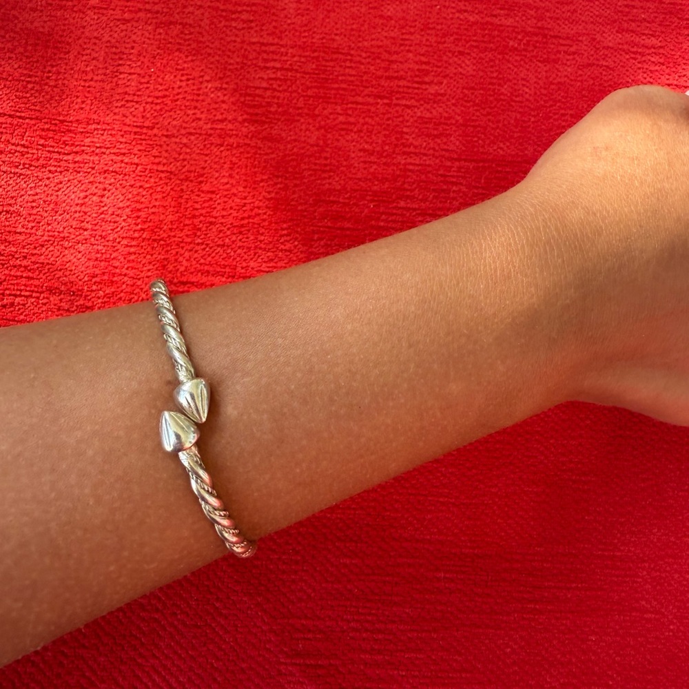 Handmade Sterling Silver Twisted Cable Bangle Bracelet - Picture 7 of 9